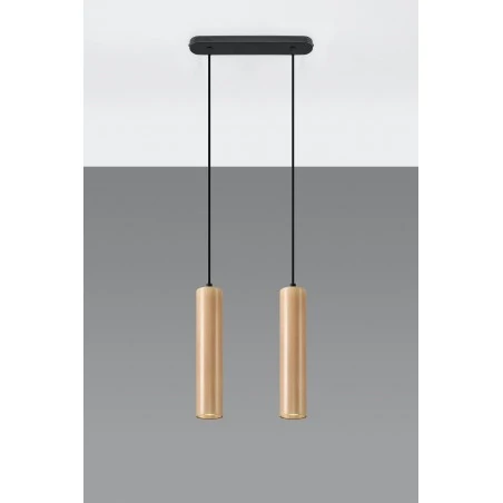 Oswietlenie-sufitowe - drewniana wisząca lampa 2xgu10 lino sl.0637 sollux lighting 