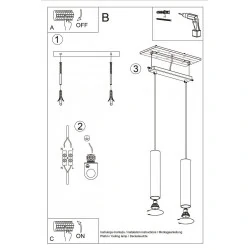 Oswietlenie-sufitowe - drewniana wisząca lampa 2xgu10 lino sl.0637 sollux lighting 