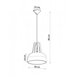 Lampy-sufitowe - sl.0388 lampa wisząca do jadalni skandynawska e27 casco biała naturalne drewno sollux 