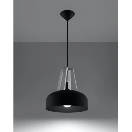 Lampy-sufitowe - lampa wisząca nad stół kuchennny casco czarno biała e27 sl.0389 sollux 