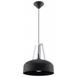 Lampy-sufitowe - lampa wisząca nad stół kuchennny casco czarno biała e27 sl.0389 sollux