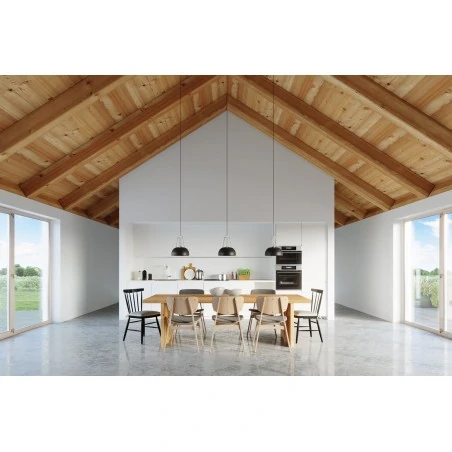 Lampy-sufitowe - lampa wisząca nad stół kuchennny casco czarno biała e27 sl.0389 sollux 