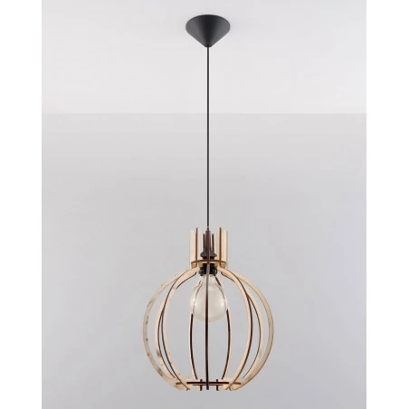 Oswietlenie-sufitowe - wisząca lampa z naturalnego drewna arancia sl.0391 sollux lighting 