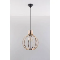 Oswietlenie-sufitowe - wisząca lampa z naturalnego drewna arancia sl.0391 sollux lighting 