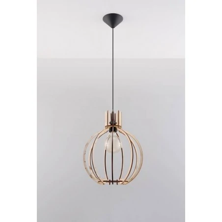 Oswietlenie-sufitowe - wisząca lampa z naturalnego drewna arancia sl.0391 sollux lighting 