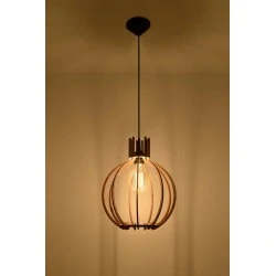 Oswietlenie-sufitowe - wisząca lampa z naturalnego drewna arancia sl.0391 sollux lighting 