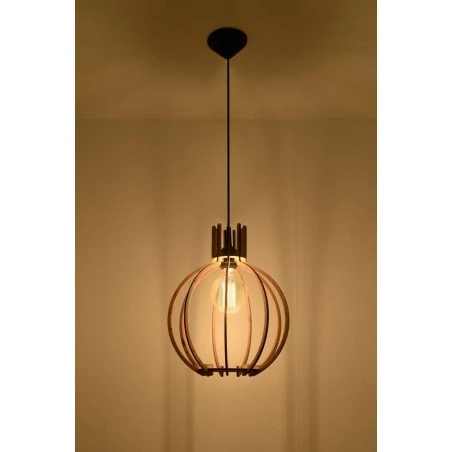 Oswietlenie-sufitowe - wisząca lampa z naturalnego drewna arancia sl.0391 sollux lighting 