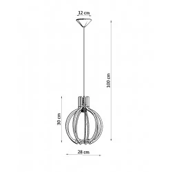 Oswietlenie-sufitowe - wisząca lampa z naturalnego drewna arancia sl.0391 sollux lighting 