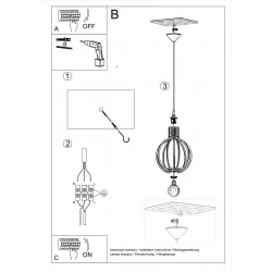 Oswietlenie-sufitowe - wisząca lampa z naturalnego drewna arancia sl.0391 sollux lighting 