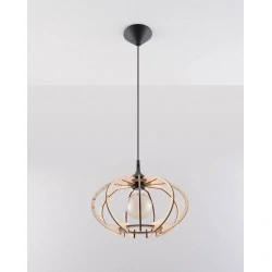 Oswietlenie-sufitowe - wisząca lampa z naturalnego drewna mandelino sl.0392 sollux lighting 