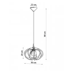 Oswietlenie-sufitowe - wisząca lampa z naturalnego drewna mandelino sl.0392 sollux lighting 