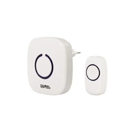 Dzwonki-do-drzwi-bezprzewodowe - biały dzwonek bezprzewodowy bateryjny zasięg 100m st-940 zamel 