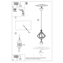 Oswietlenie-sufitowe - wisząca lampa z naturalnego drewna pompelmo sl.0393 sollux lighting 