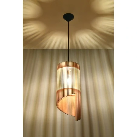 Oswietlenie-sufitowe - wisząca lampa z naturanego drewna alexia sl.0640 sollux lighting 