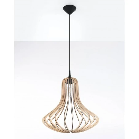 Oswietlenie-sufitowe - wisząca lampa z naturalnego drewna elza sl.0641 sollux lighting 