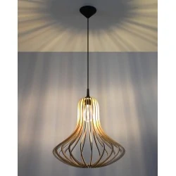 Oswietlenie-sufitowe - wisząca lampa z naturalnego drewna elza sl.0641 sollux lighting 