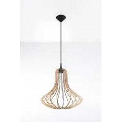 Oswietlenie-sufitowe - wisząca lampa z naturalnego drewna elza sl.0641 sollux lighting 