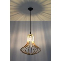 Oswietlenie-sufitowe - wisząca lampa z naturalnego drewna elza sl.0641 sollux lighting 