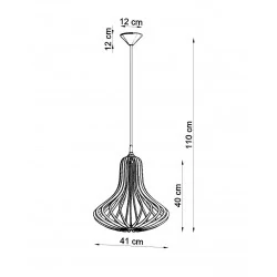 Oswietlenie-sufitowe - wisząca lampa z naturalnego drewna elza sl.0641 sollux lighting 