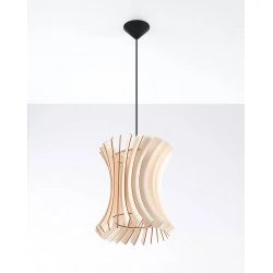 Oswietlenie-sufitowe - wisząca lampa z naturalnego drewna oriana sl.0642 sollux lighting 