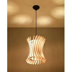 Oswietlenie-sufitowe - wisząca lampa z naturalnego drewna oriana sl.0642 sollux lighting 