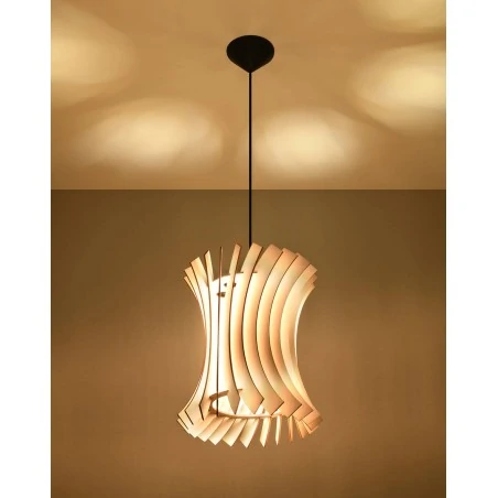 Oswietlenie-sufitowe - wisząca lampa z naturalnego drewna oriana sl.0642 sollux lighting 