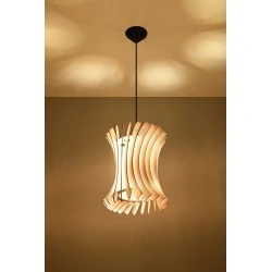 Oswietlenie-sufitowe - wisząca lampa z naturalnego drewna oriana sl.0642 sollux lighting 