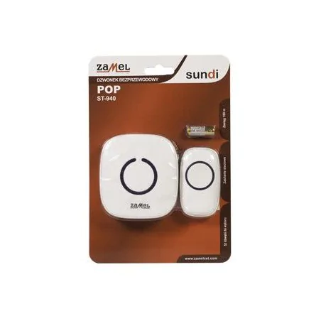 Dzwonki-do-drzwi-bezprzewodowe - biały dzwonek bezprzewodowy bateryjny zasięg 100m st-940 zamel 
