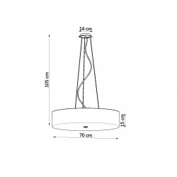 Oswietlenie-sufitowe - czarny żyrandol 6xe27 skala 70 sl.0802 sollux lighting 