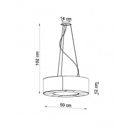 Lampy-sufitowe - sl.0750 żyrandol saturno slim 50 5xe27 czarny sollux 