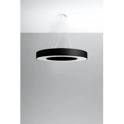 Lampy-sufitowe - sl.0754 żyrandol sufitowy koło saturno slim 70 czarny sollux 