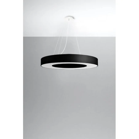 Lampy-sufitowe - sl.0754 żyrandol sufitowy koło saturno slim 70 czarny sollux 