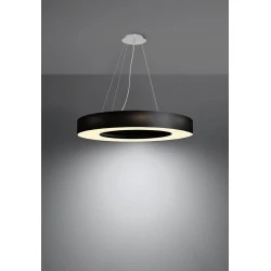 Lampy-sufitowe - sl.0754 żyrandol sufitowy koło saturno slim 70 czarny sollux 