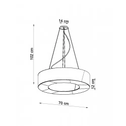 Lampy-sufitowe - sl.0754 żyrandol sufitowy koło saturno slim 70 czarny sollux 