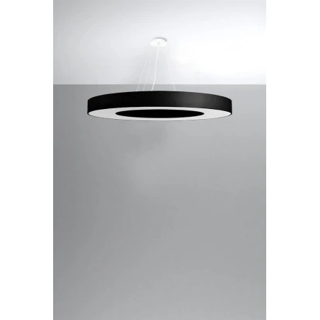 Oswietlenie-sufitowe - czarny żyrandol 8xe27 saturno slim 90 sl.0798 sollux lighting 