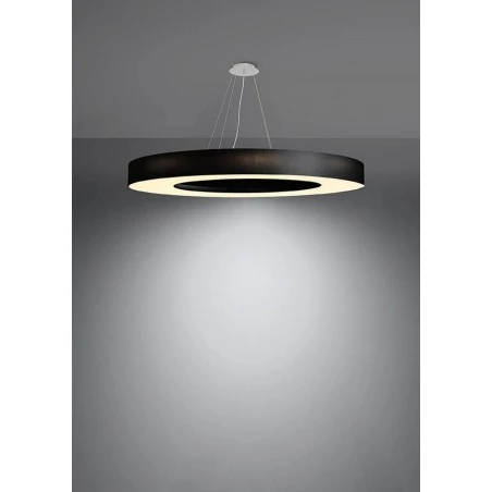Oswietlenie-sufitowe - czarny żyrandol 8xe27 saturno slim 90 sl.0798 sollux lighting 