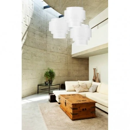 Lampy-sufitowe - sl.0831 lampa wisząca kaskadowy abażur reflexion 50 biały 5xe27 sollux 