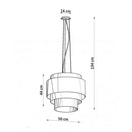 Lampy-sufitowe - sl.0831 lampa wisząca kaskadowy abażur reflexion 50 biały 5xe27 sollux 