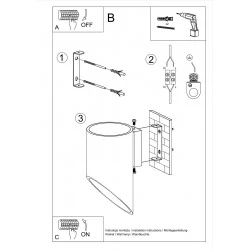 Kinkiety - czarny kinkiet penne 20 sl.0113 sollux lighting 