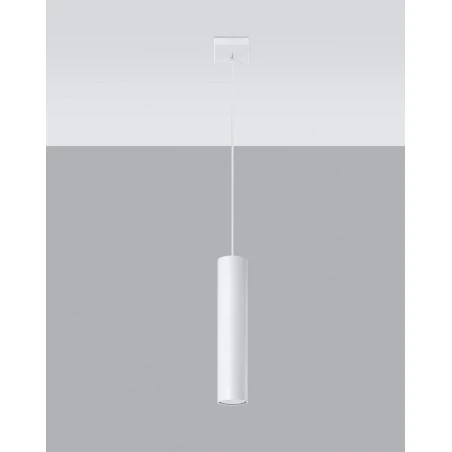 Lampy-sufitowe - lampa wisząca biała tuba nad wyspę kuchenną lagos 1 sl.0323 sollux 