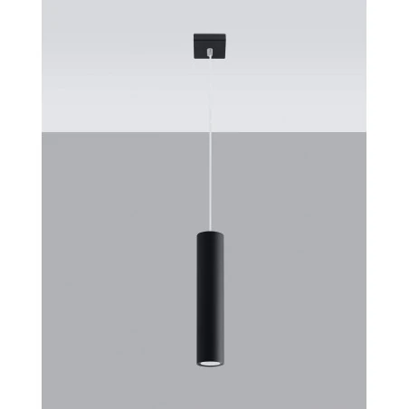 Lampy-sufitowe - lampa wisząca  tuba czarna do kuchni nowoczesna gu10 lagos 1 sl.0327 sollux 