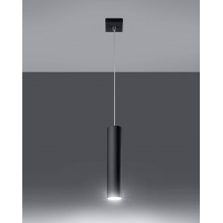 Lampy-sufitowe - lampa wisząca  tuba czarna do kuchni nowoczesna gu10 lagos 1 sl.0327 sollux 