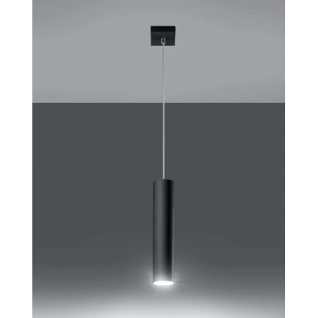 Lampy-sufitowe - lampa wisząca  tuba czarna do kuchni nowoczesna gu10 lagos 1 sl.0327 sollux 