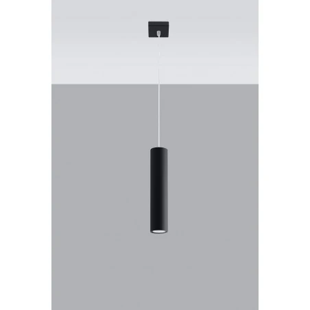 Lampy-sufitowe - lampa wisząca  tuba czarna do kuchni nowoczesna gu10 lagos 1 sl.0327 sollux 