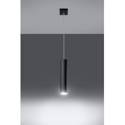 Lampy-sufitowe - lampa wisząca  tuba czarna do kuchni nowoczesna gu10 lagos 1 sl.0327 sollux 