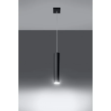 Lampy-sufitowe - lampa wisząca  tuba czarna do kuchni nowoczesna gu10 lagos 1 sl.0327 sollux 