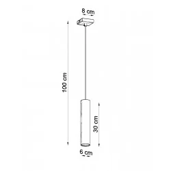 Lampy-sufitowe - lampa wisząca  tuba czarna do kuchni nowoczesna gu10 lagos 1 sl.0327 sollux 