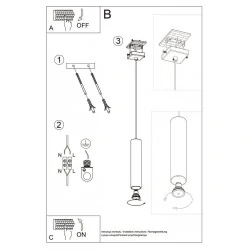 Lampy-sufitowe - lampa wisząca  tuba czarna do kuchni nowoczesna gu10 lagos 1 sl.0327 sollux 