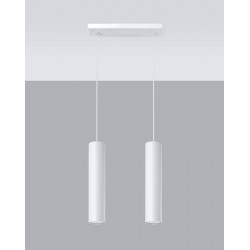 Oswietlenie-sufitowe - lampa wisząca zwisające tuby podwójna biała 2xgu10 lagos 2 sl.0324 sollux 