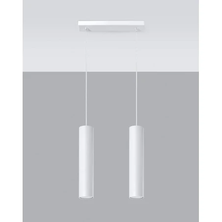 Oswietlenie-sufitowe - lampa wisząca zwisające tuby podwójna biała 2xgu10 lagos 2 sl.0324 sollux 